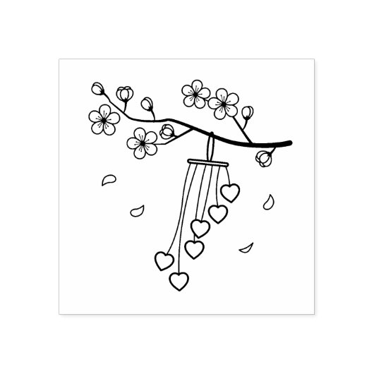 Wind Chime Blossom Rubberstempel (Afrduk)