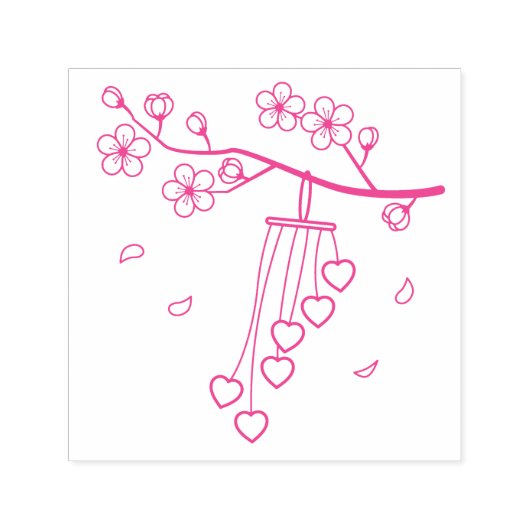 Wind Chime Blossom Zelfinktende Stempel (Design)