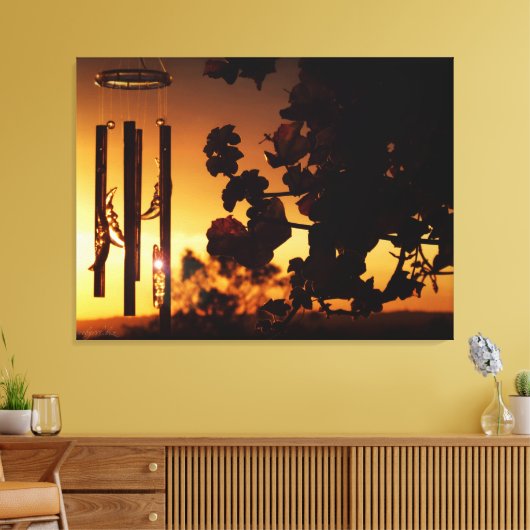 Wind Chime Golden Sunset Canvas (Insitu (Woonkamer))