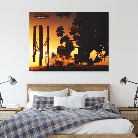 Wind Chime Golden Sunset Canvas (Insitu (Slaapkamer))