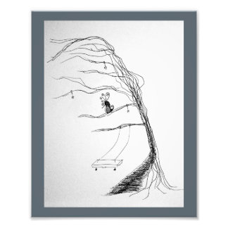 Wind door de bomen foto afdruk