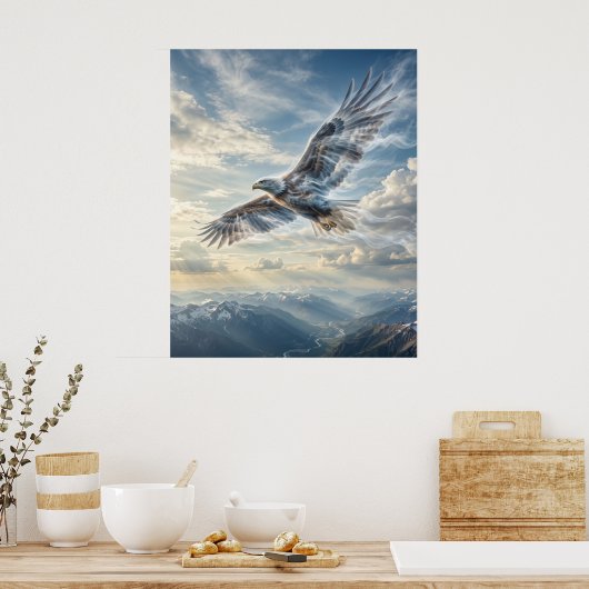 Wind Eagle Eindeloze Hemel Poster (Keuken)