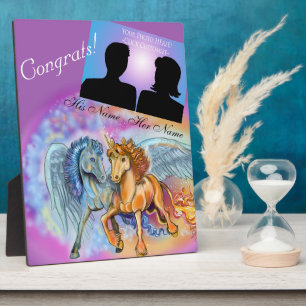 Wind en vlam Romantic unicorn ~plaque Fotoplaat