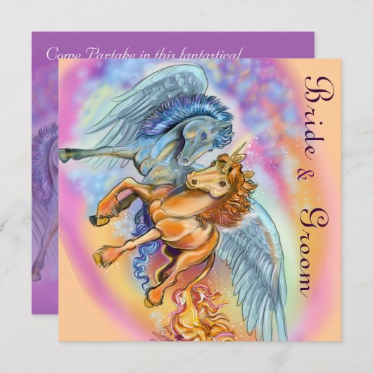 Wind- en Vlammakreel-Unicorn-uitvindingen Kaart (Voorkant / Achterkant)