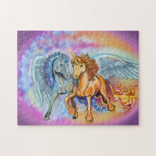 Wind en Vlammen eenhoorn pegasus ~ puzzel Legpuzzel