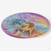 Wind- en Vlamroomkaukasus en eenhoorn Papieren Bordje (Gekanteld)