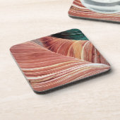 Wind en water, uitgeslikt als Navajo-zandsteen in Drankjes Onderzetter (Linkerzijde)