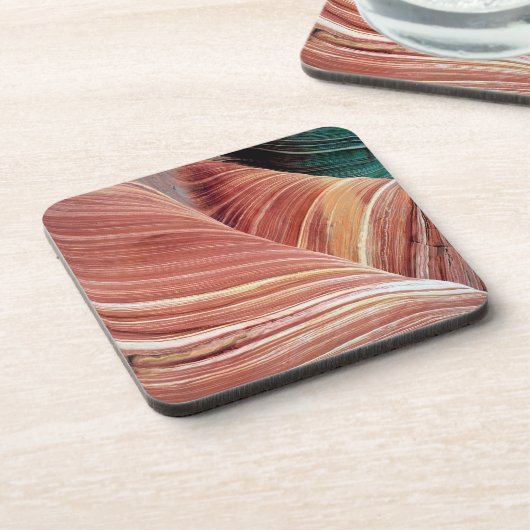 Wind en water, uitgeslikt als Navajo-zandsteen in Drankjes Onderzetter (Linkerzijde)