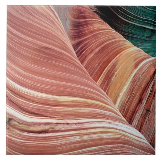 Wind en water, uitgeslikt als Navajo-zandsteen in Tegeltje (Voorkant)