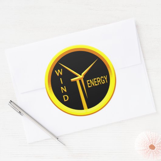 Wind Energy Ronde Sticker (Envelop)