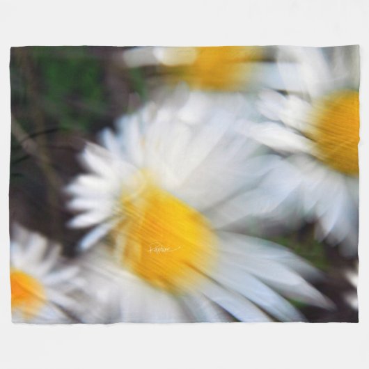 Wind geblazen Daisies Fleece Blanket (Voorkant (Horizontaal))
