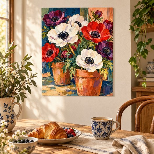 Wind in de Anemonen Kunstprint Poster