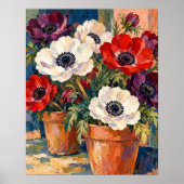 Wind in de Anemonen Kunstprint Poster (Voorkant)