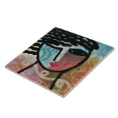 Wind in Haar Haar Abstract Digitaal Schilderen Tegeltje (Zijkant)