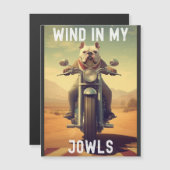 Wind in Mijn Jowls: Een Bulldog die op een motor r (Voorkant / Achterkant)