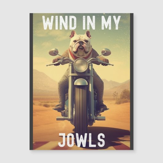 Wind in Mijn Jowls: Een Bulldog die op een motor r (Voorkant)
