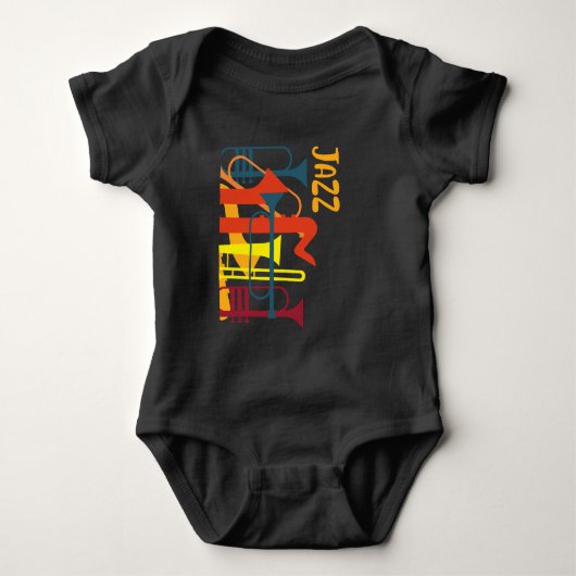 Wind Instrument Jazz Musician Trumpet Music Lover Romper (Voorkant)
