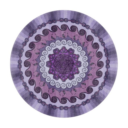 Wind mandala glazen snijplank (Voorkant)
