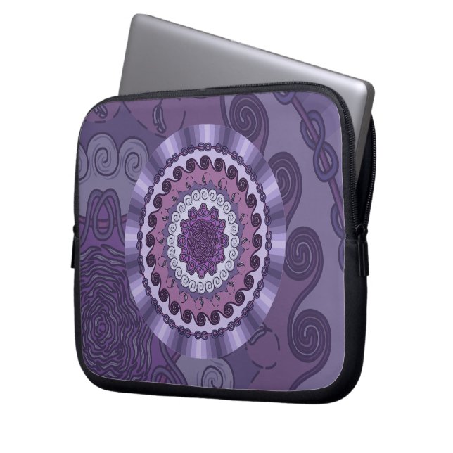 Wind Mandala Laptophoes Laptop Sleeve (Voorkant Links)