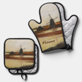 Wind Mill Ovenwant & Pannenlap Set (Voorkant / Achterkant)