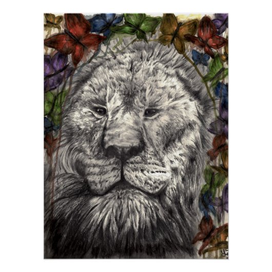 Wind onder mijn vleugels Lion Butterfly Wildlife A Perfect Poster (Voorkant)