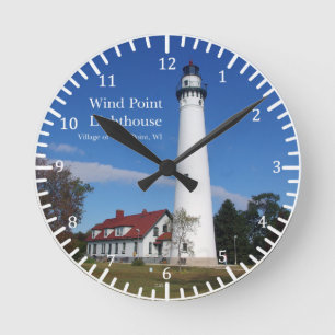 Wind Point Lighthouse-klok Ronde Klok