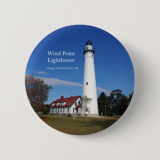 Wind Point Lighthouse knop Ronde Button 5,7 Cm (Voorkant)