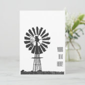 Wind Pomp Boerderij Schets Multifunctionele Uitnod Kaart (Staand voorkant)