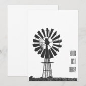 Wind Pomp Boerderij Schets Multifunctionele Uitnod Kaart (Voorkant / Achterkant)