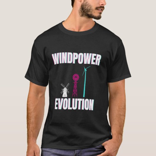 Wind Power Evolution Wind Energy Renewable Turbine T-shirt (Voorkant)