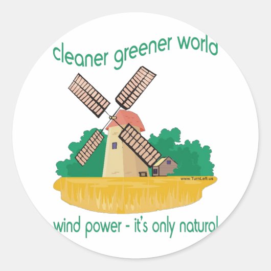 WIND POWER RONDE STICKER (Voorkant)