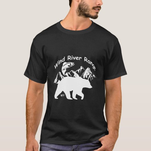 Wind River Range Wy Fish Mountains Beren T-shirt (Voorkant)