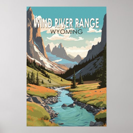 Wind River Range Wyoming Reis Kunst Vintage Poster (Voorkant)