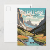 Wind River Range Wyoming Reizen Kunst Vintage Briefkaart (Voorkant / Achterkant)
