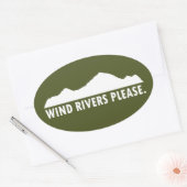 Wind Rivers alsjeblieft Ovale Sticker (Envelop)
