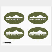 Wind Rivers alsjeblieft Ovale Sticker (Vel)