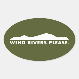 Wind Rivers alsjeblieft Ovale Sticker