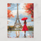 Wind Romance Paris Chic Walk Aankondigingskaart (Voorkant)