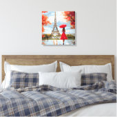 Wind Romance Paris Chic Walk Canvas Afdruk (Insitu (Slaapkamer))