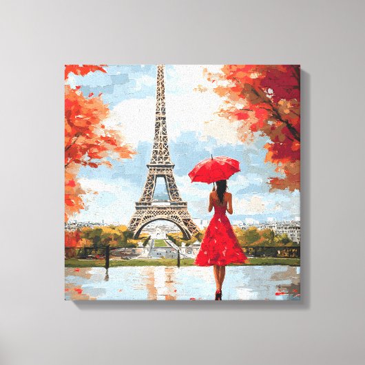 Wind Romance Paris Chic Walk Canvas Afdruk (Voorkant)