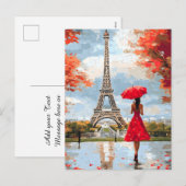 Wind Romance Paris Chic Walk Feestdagenkaart (Voorkant / Achterkant)