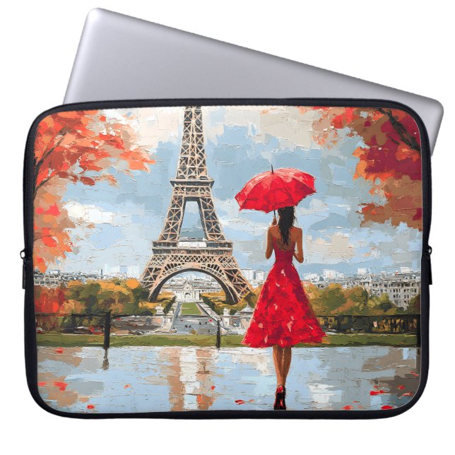 Wind Romance Paris Chic Walk Laptop Sleeve (Voorkant)