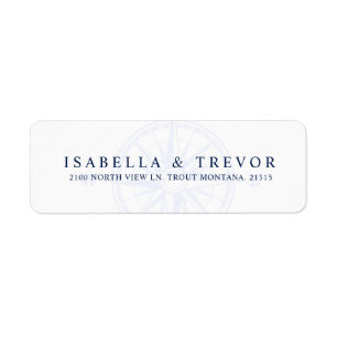 Wind Roos Kompas Nautisch   Retouradres Etiket