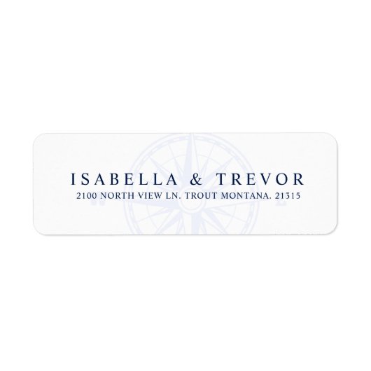 Wind Roos Kompas Nautisch | Retouradres Etiket (Voorkant)