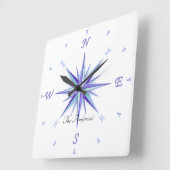 Wind Roos ontwerpklok Vierkante Klok (Hoek)