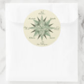  Wind Roos Sticker, glanzend Ronde Sticker (Tas)