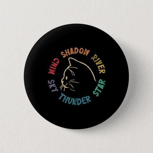 Wind Shadow River Star Thunder Sky Cat katachtige Ronde Button 5,7 Cm (Voorkant)