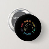 Wind Shadow River Star Thunder Sky Cat katachtige Ronde Button 5,7 Cm (Voorkant /achterkant)