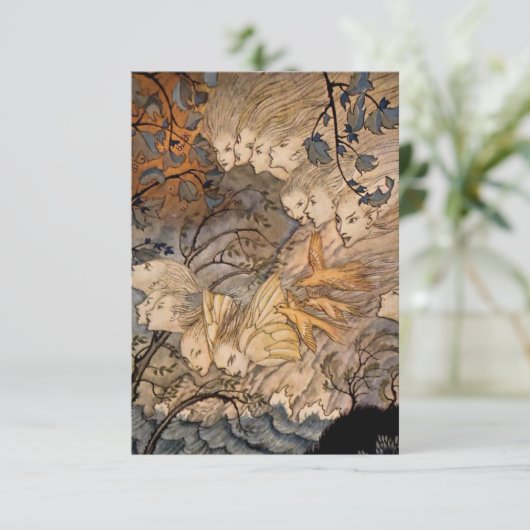"Wind Sprites" door Arthur Rackham Bedankkaart (Staand voorkant)