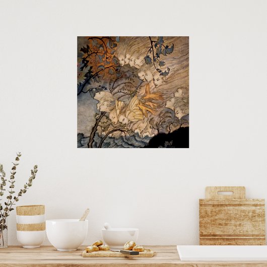 "Wind Sprites" door Arthur Rackham Poster (Keuken)